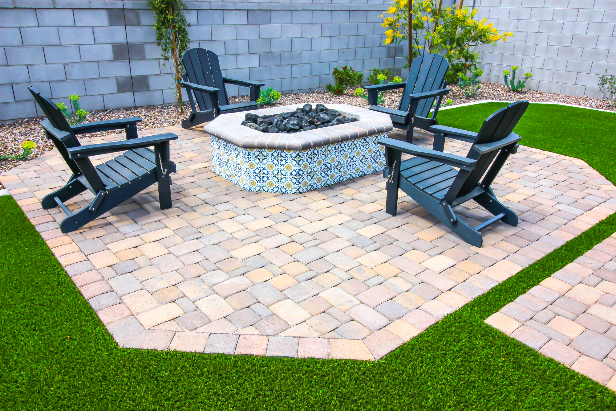 Back Yard Conversation Area With Fire Pit